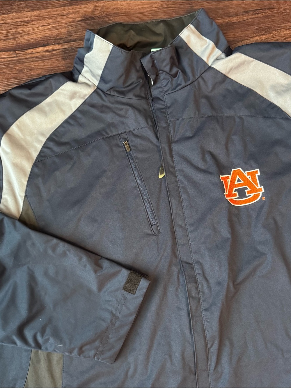 Auburn University Jacket Mens Full Zip Windbreaker XXL Navy Blue Lightweight
